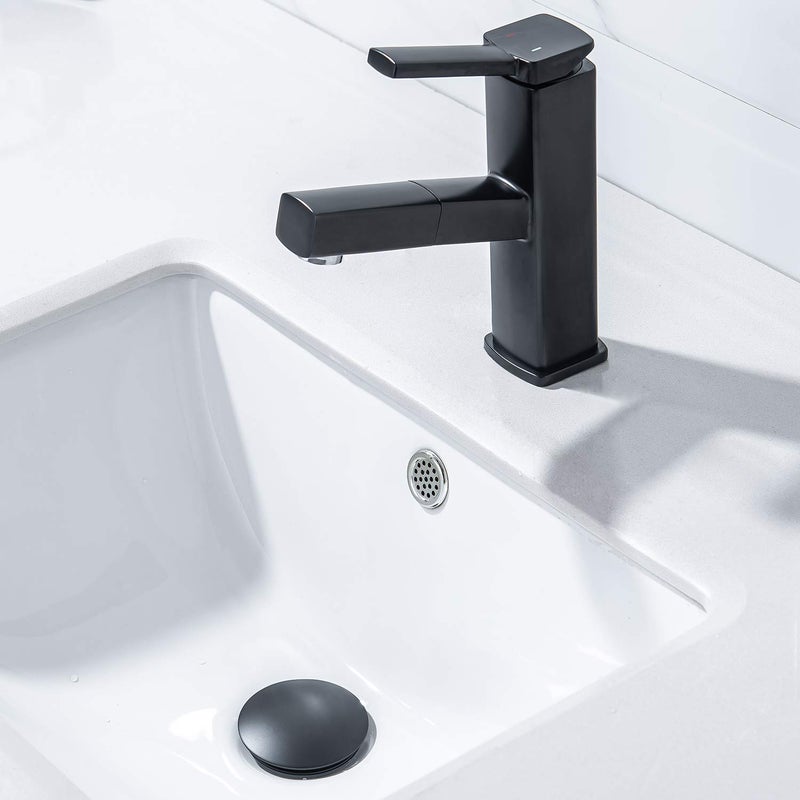 KAIYING Pop Up Drain, Bathroom Sink Drain Stopper with Overflow, Vessel Sink Drain Assembly with Detachable Basket Stopper, Anti-Explosion and Anti-Clogging Drain Strainer (Matte Black) - Image 3